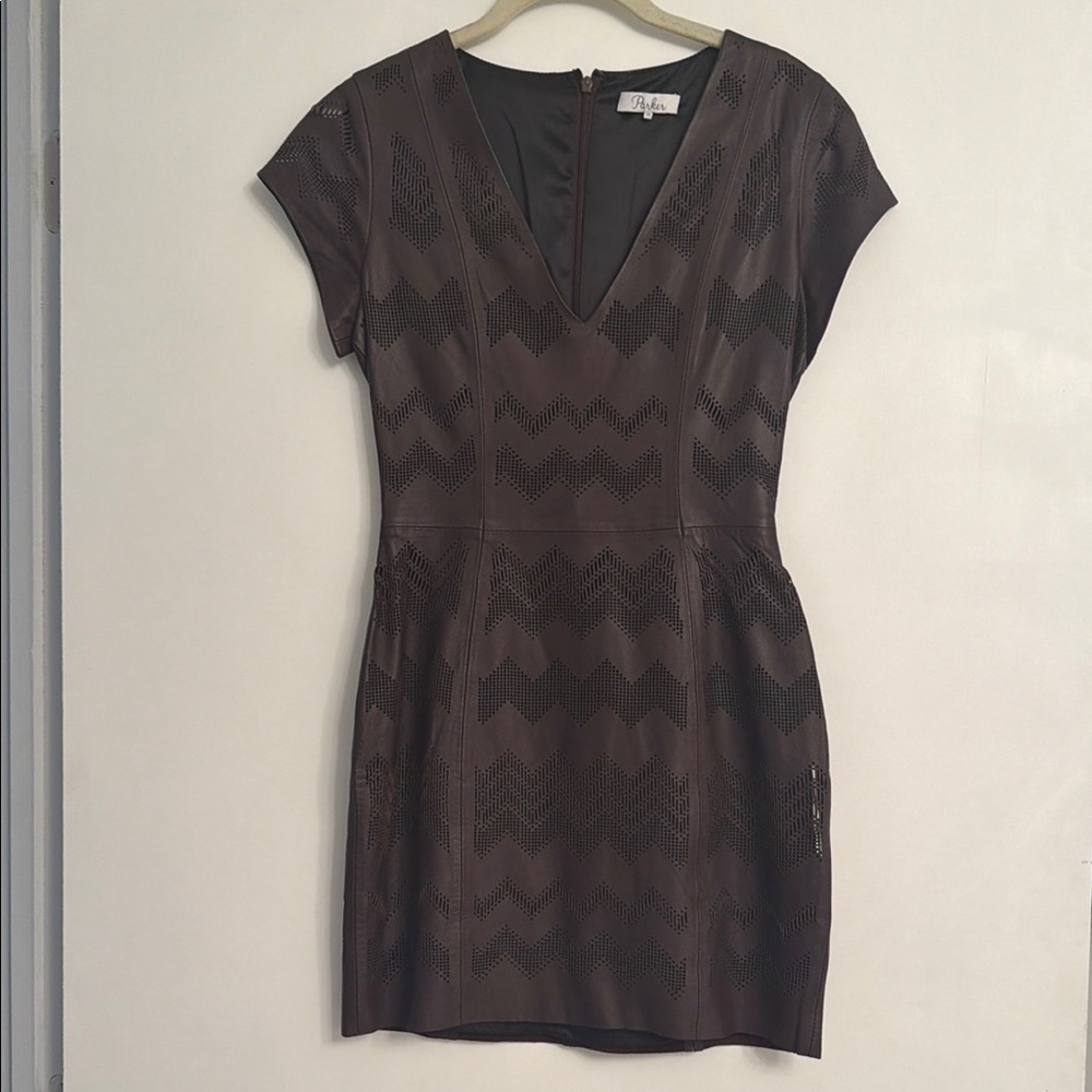 Leather Chevron Dress